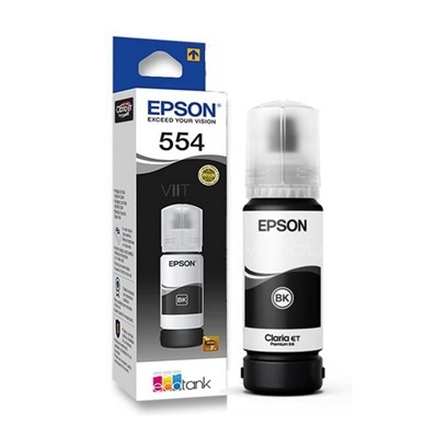 EPSON 554 (T554120) NEGRA - BOTELLA DE TINTA DE 70ML PARA MODELO EPSON L8160/L8180 / IMPRESION FOTOGRAFICA / APROX. 6800 PAGINAS